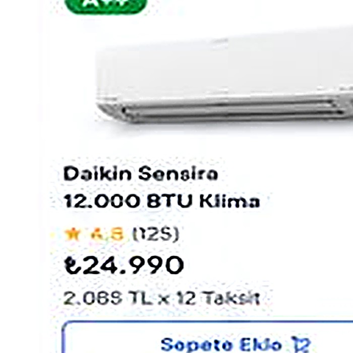 Daikin Sensira 12.000 BTU Klima